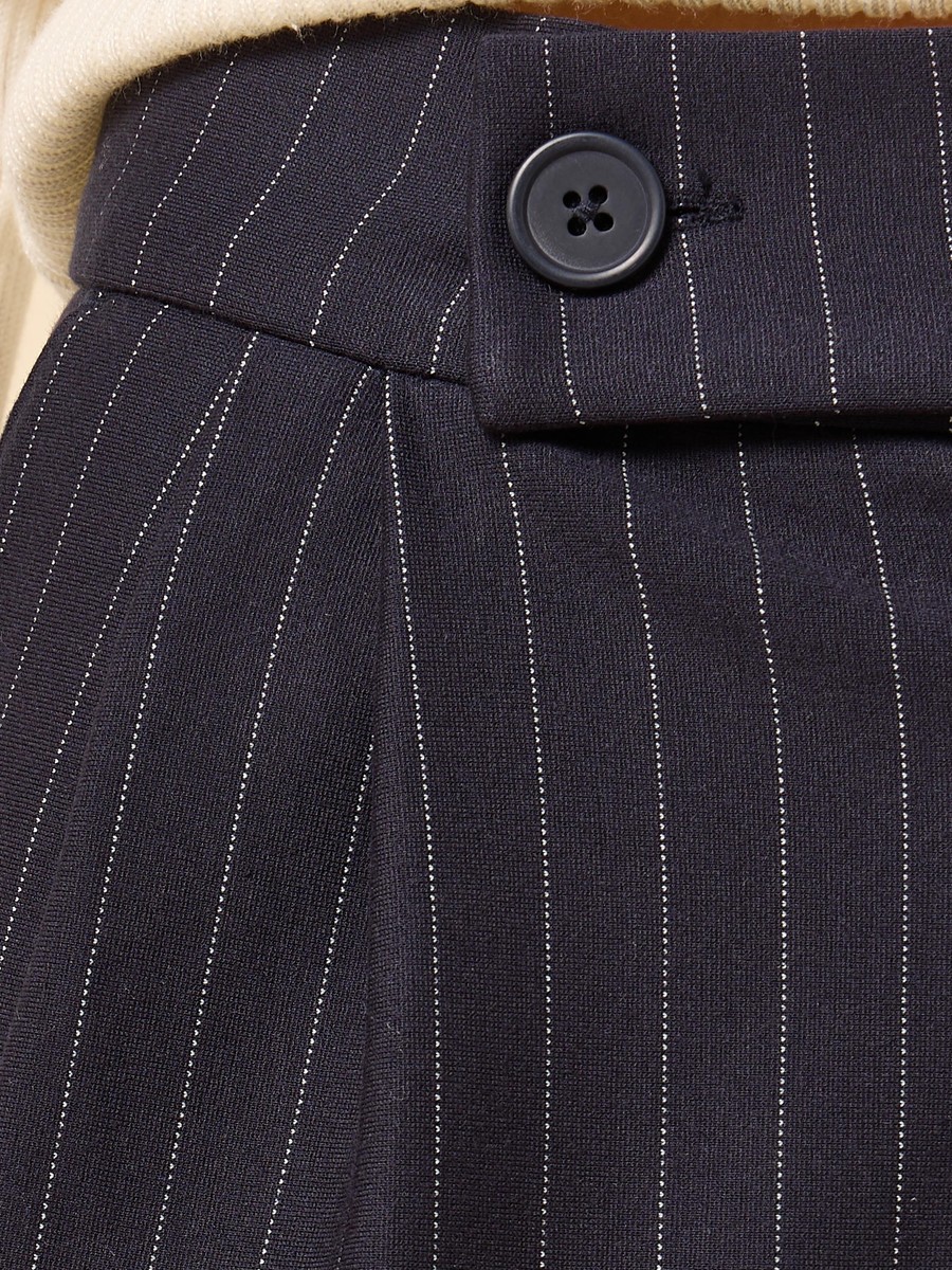 Striped Pleated Wide Leg Pants