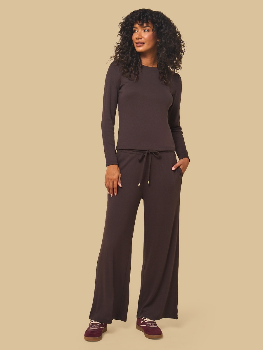 Textured Wide Leg Pants