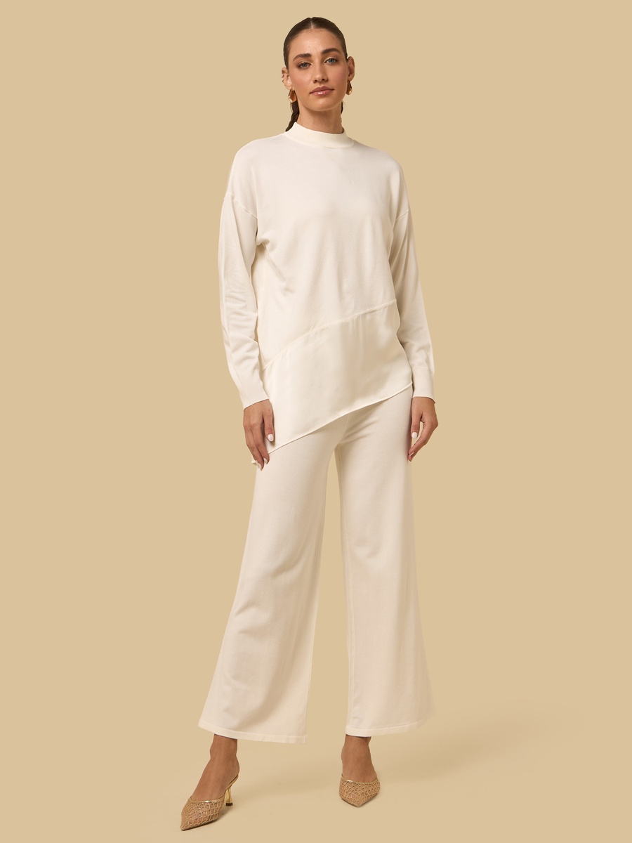 Textured Wide Leg Pants