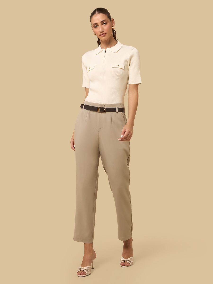 Belted Tapered Pants