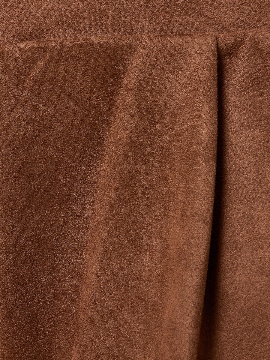 Pleated Suede Wide Leg Pants