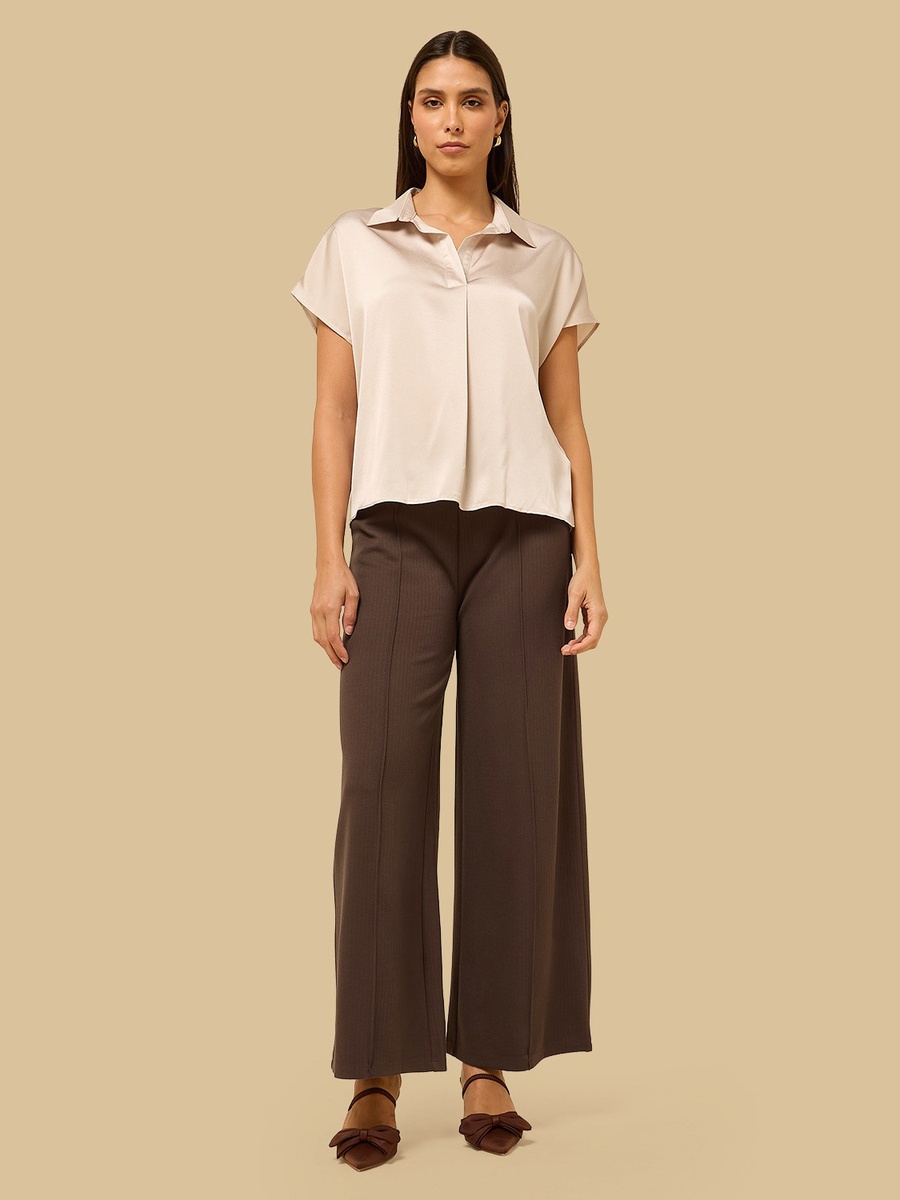 Textured Wide Leg Pants