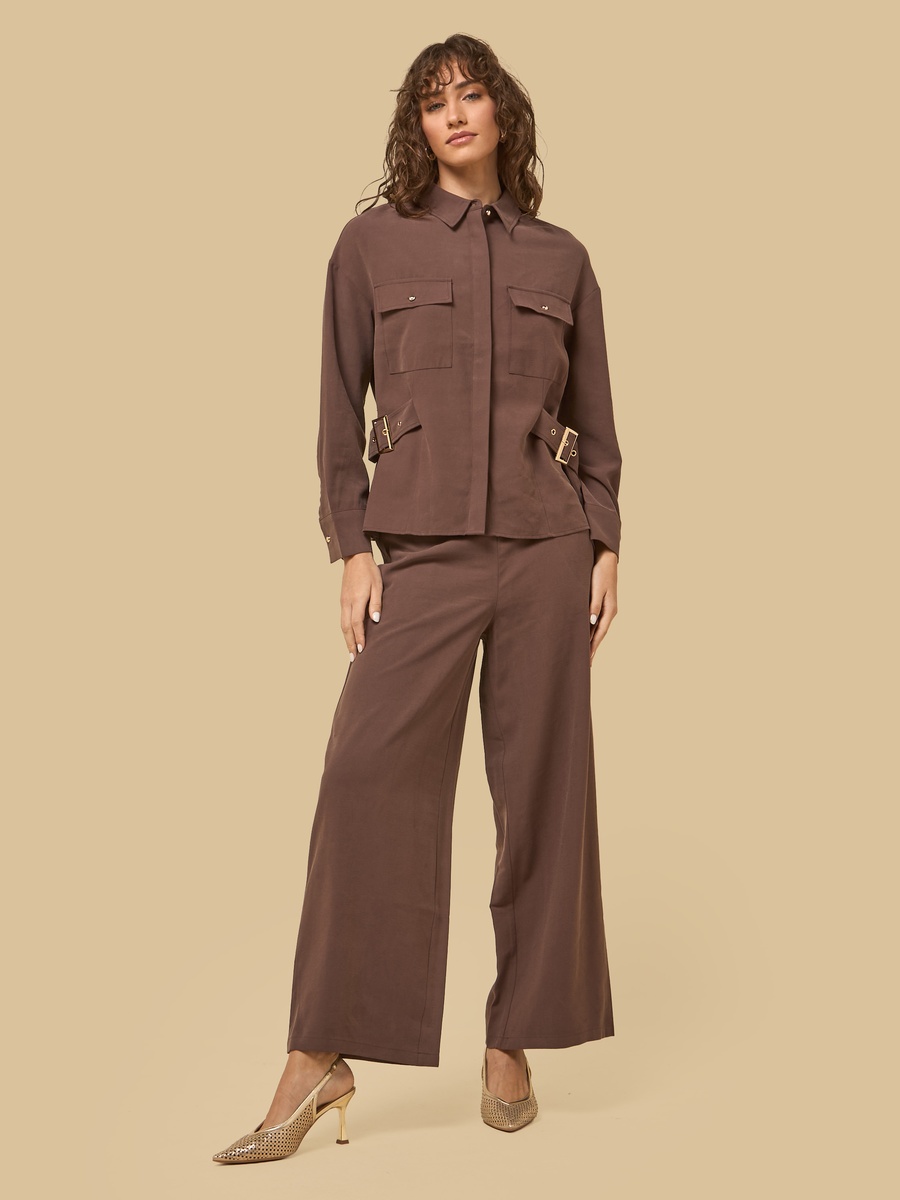 Mid-Rise Wide Leg Pants