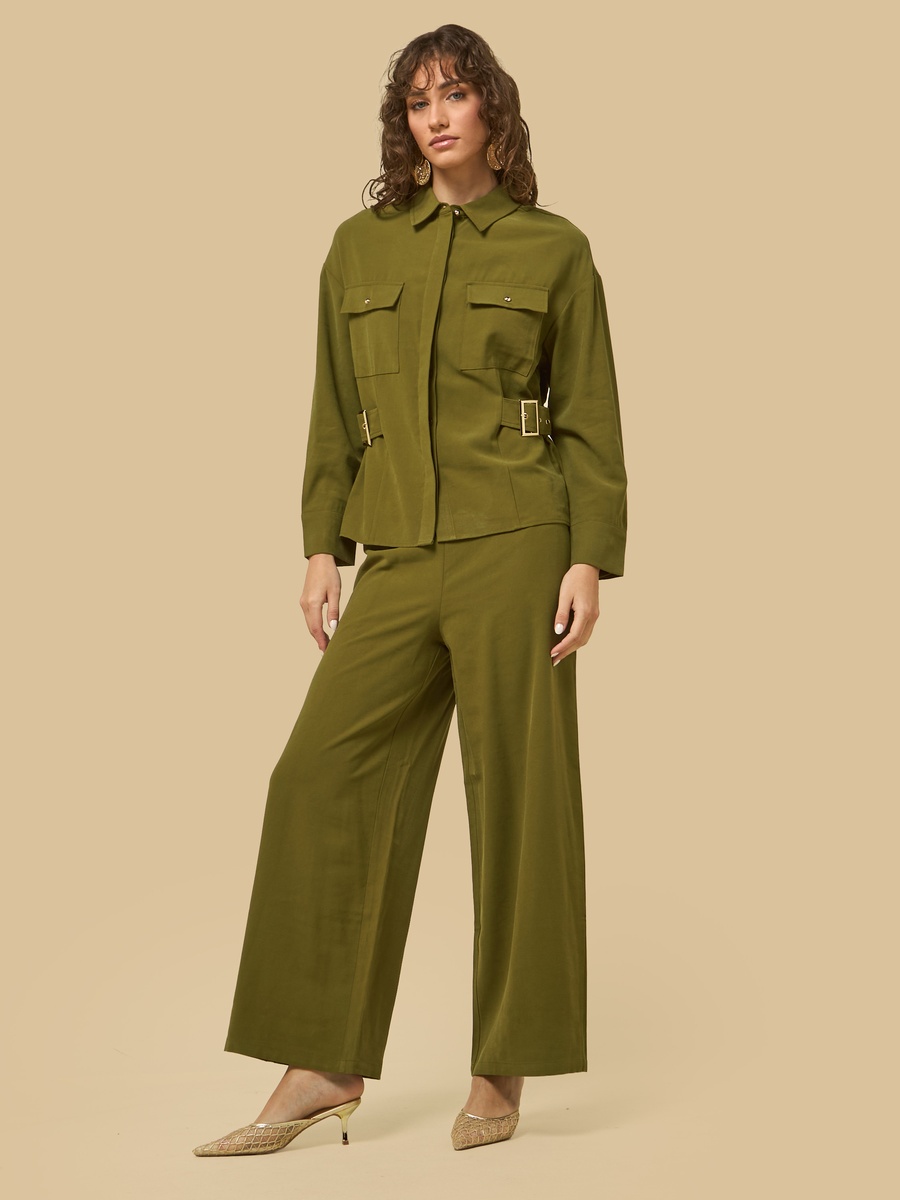 Mid-Rise Wide Leg Pants