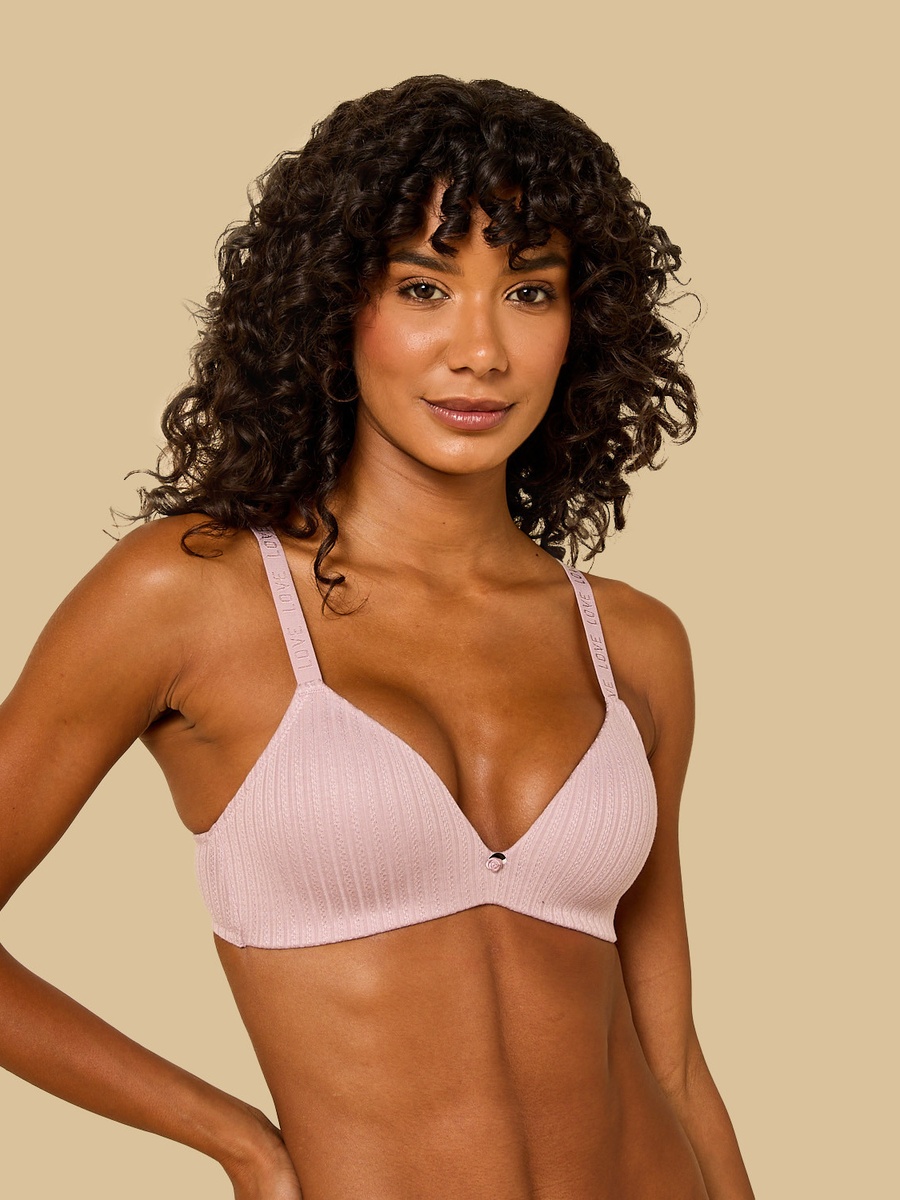 Textured Pointelle Padded Non-Wired Comfort Bra