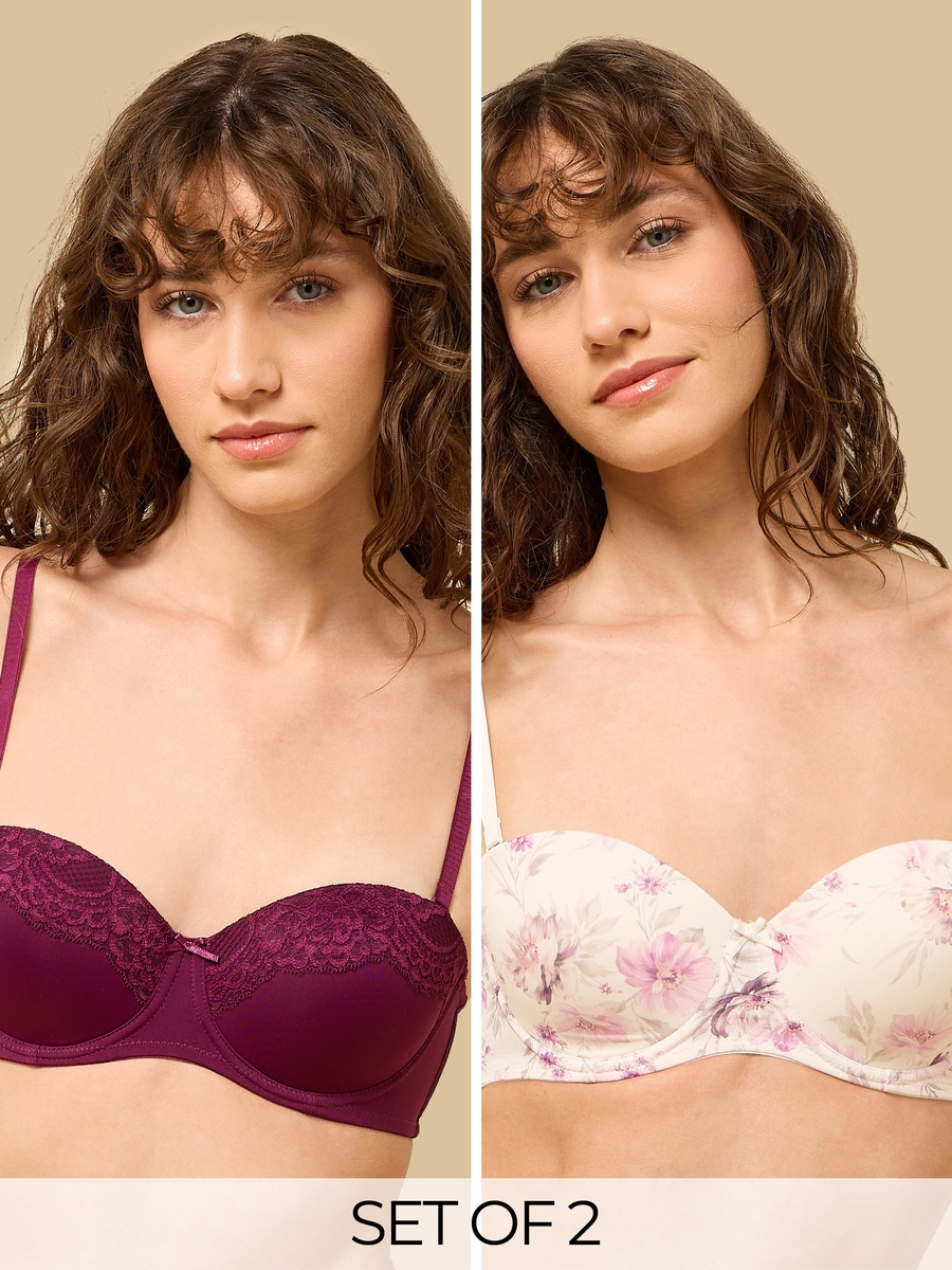 Pack of 2 - Assorted Print Balconette Bra