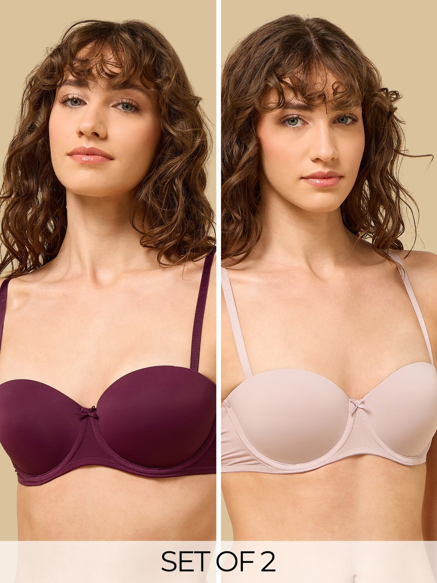 Pack of 2 - Plain Balconette Bra