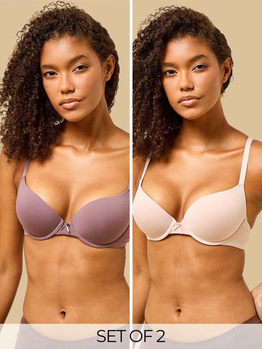 Pack of 2 - Plain Wired Plunge Bra