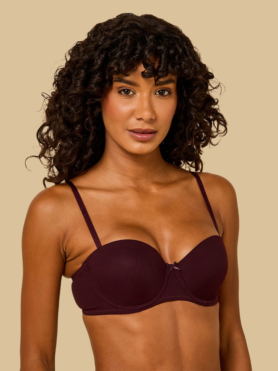 Pack of 3 - Ribbed Wired Balconette Bra