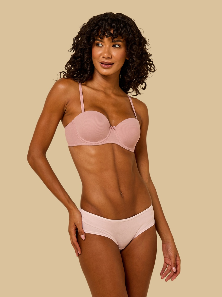 Pack of 3 - Ribbed Wired Balconette Bra