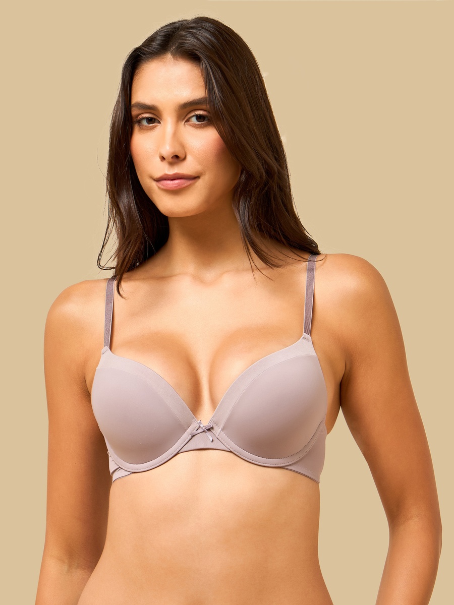 Pack of 3 - Satin Trim Padded Plunge Bra