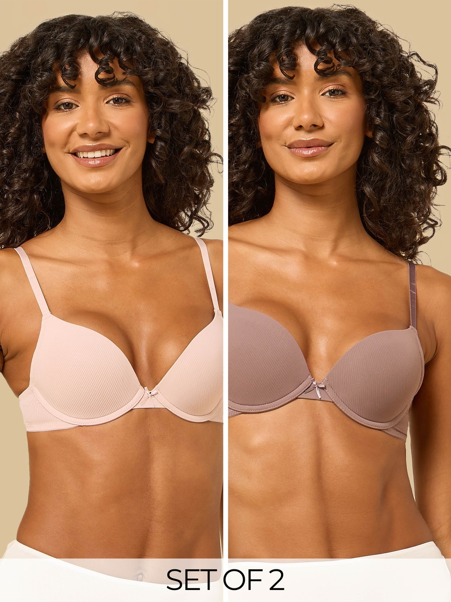 Pack of 3 - Ribbed Plunge Bra