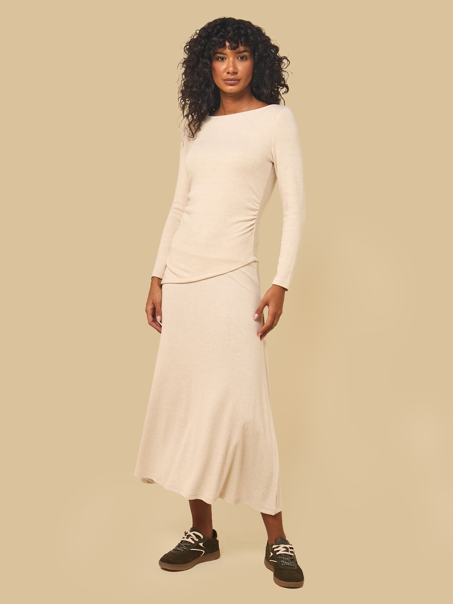 Ribbed Top with Asymmetric Hem