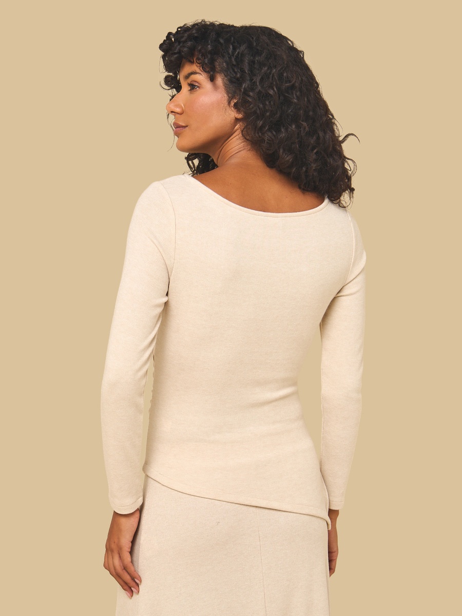 Ribbed Top with Asymmetric Hem