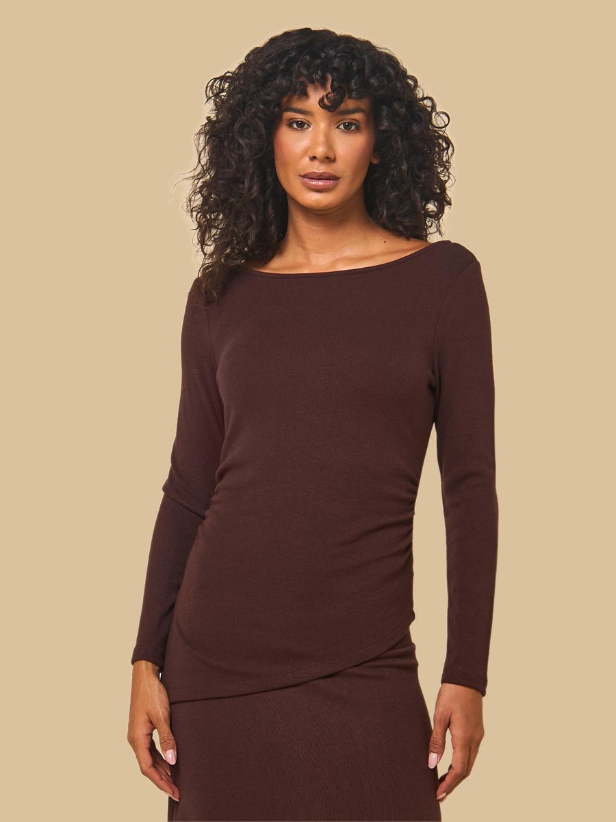 Ribbed Top with Asymmetric Hem