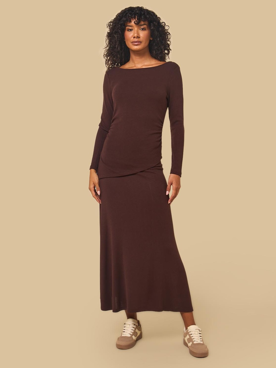 Ribbed Top with Asymmetric Hem