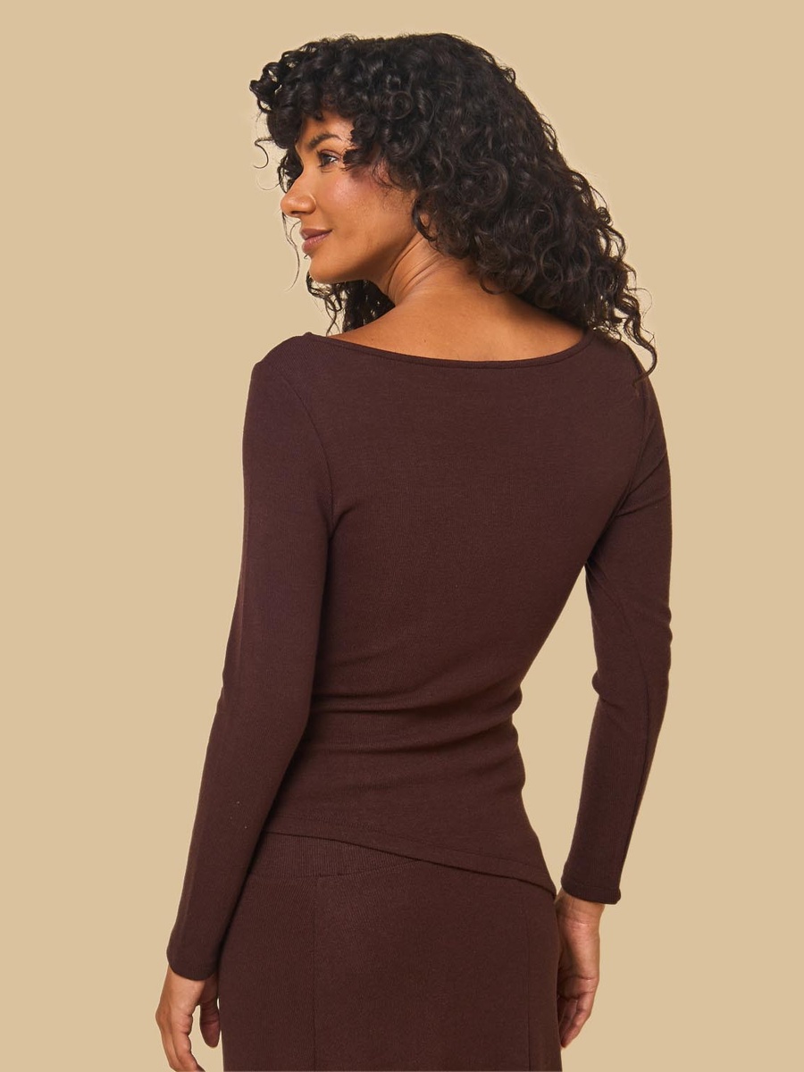 Ribbed Top with Asymmetric Hem