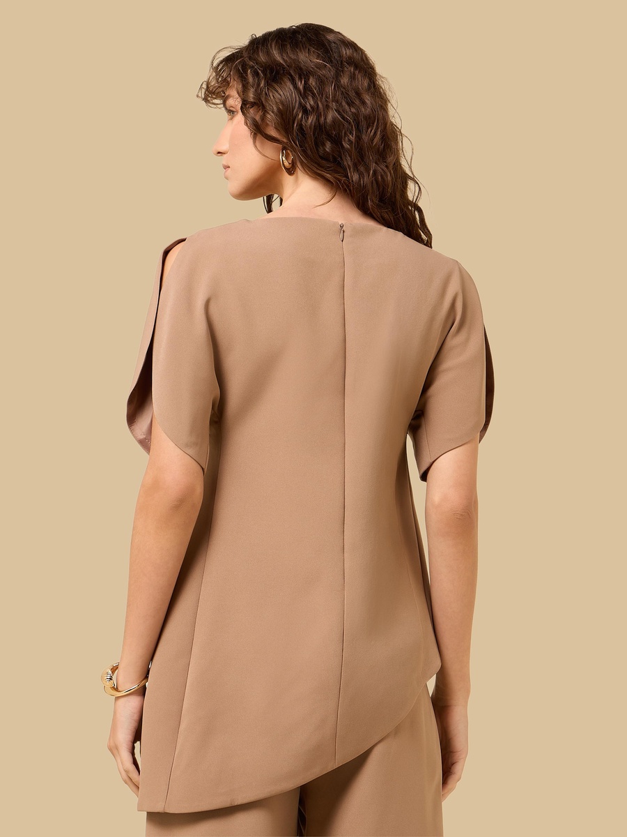 Asymmetrical Top with Tulip Sleeves