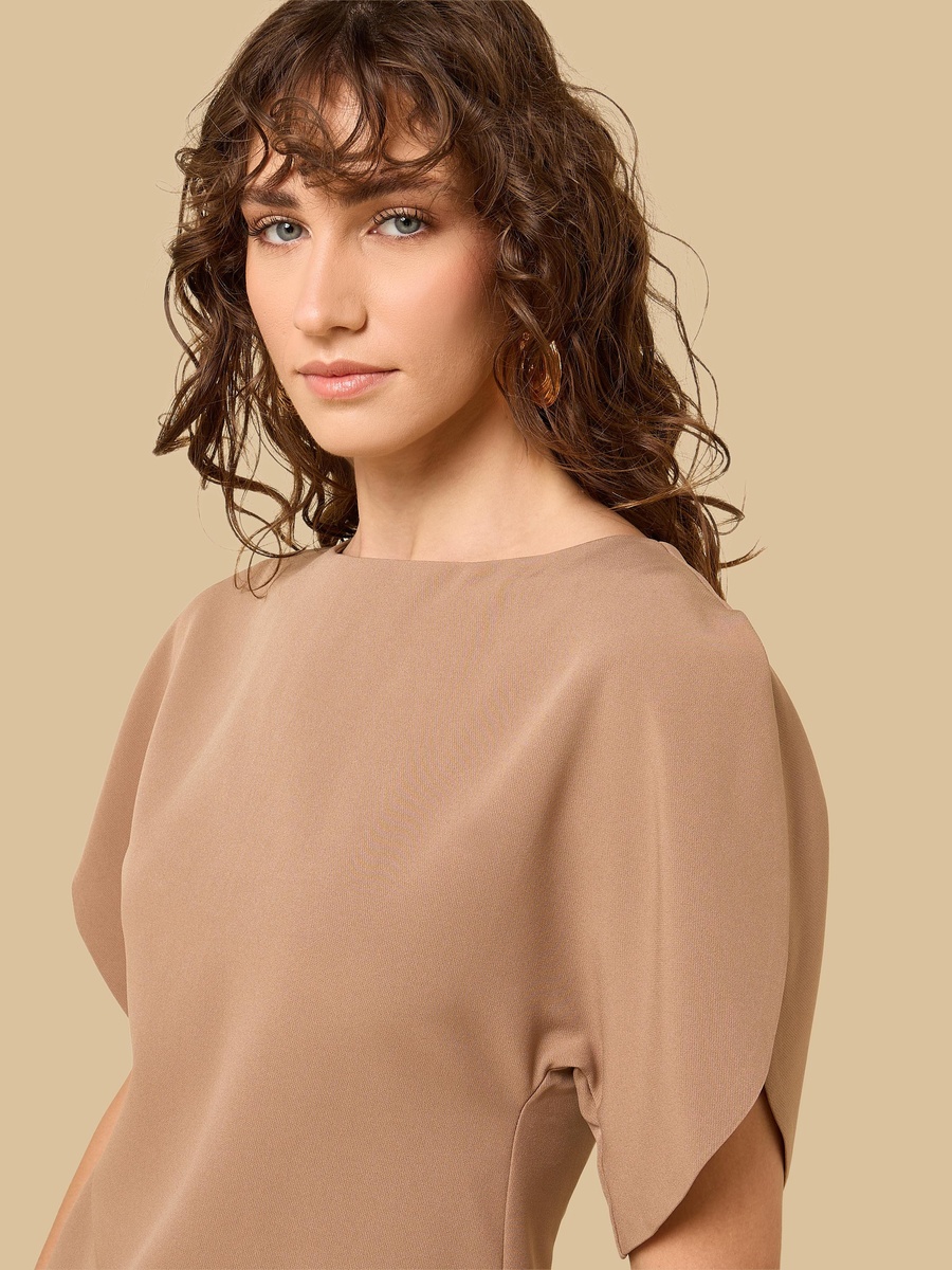Asymmetrical Top with Tulip Sleeves