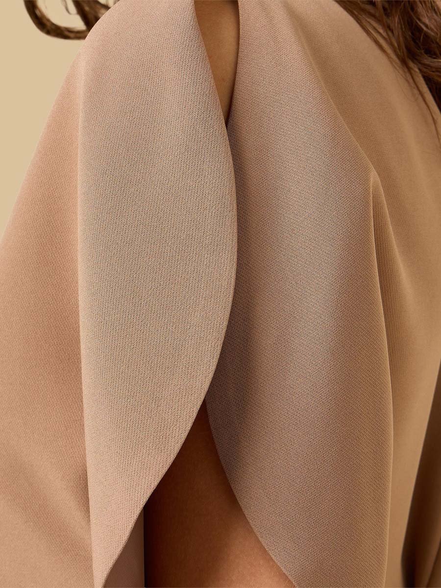 Asymmetrical Top with Tulip Sleeves