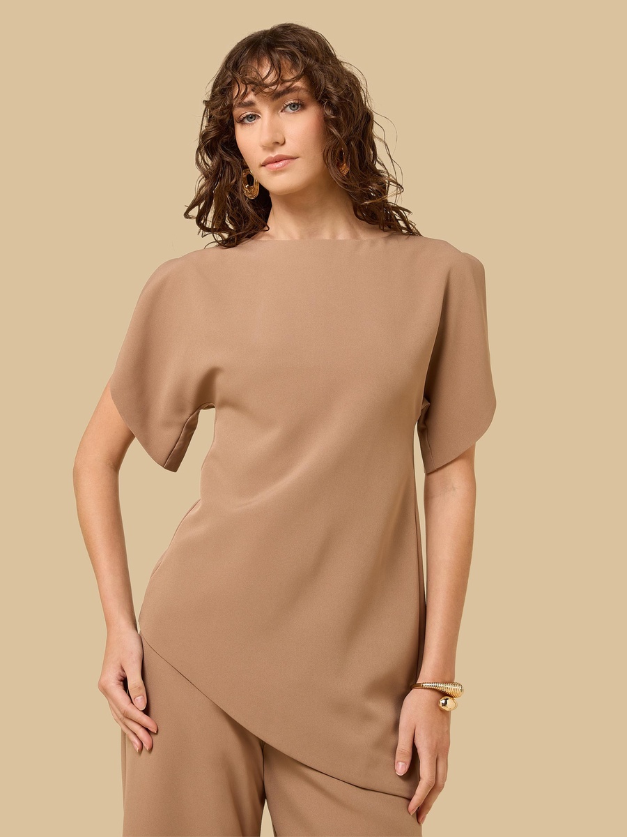 Asymmetrical Top with Tulip Sleeves