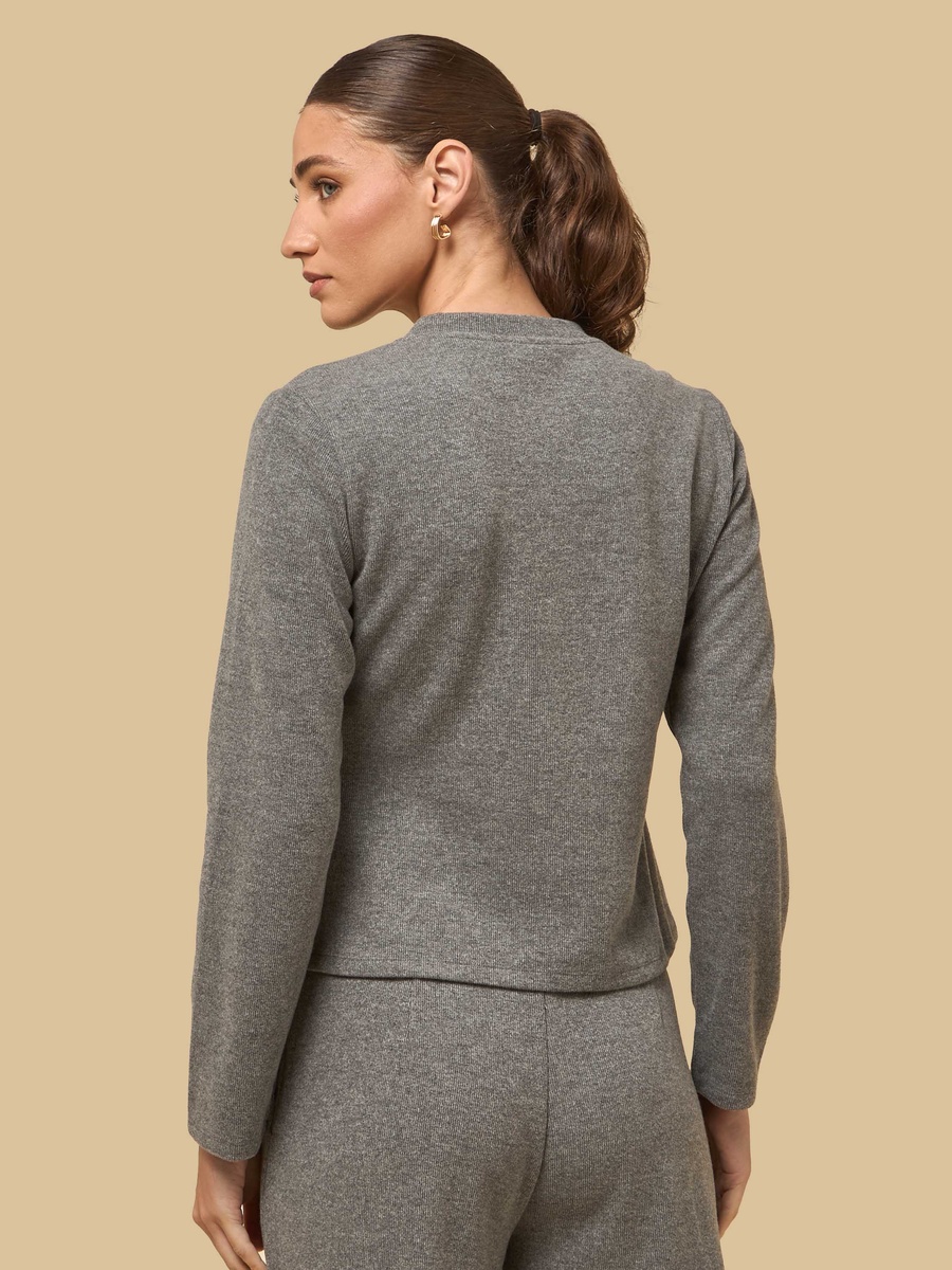 Textured V Neck Top