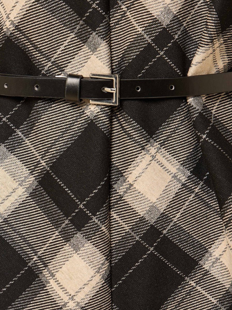 Checked V Neck Top