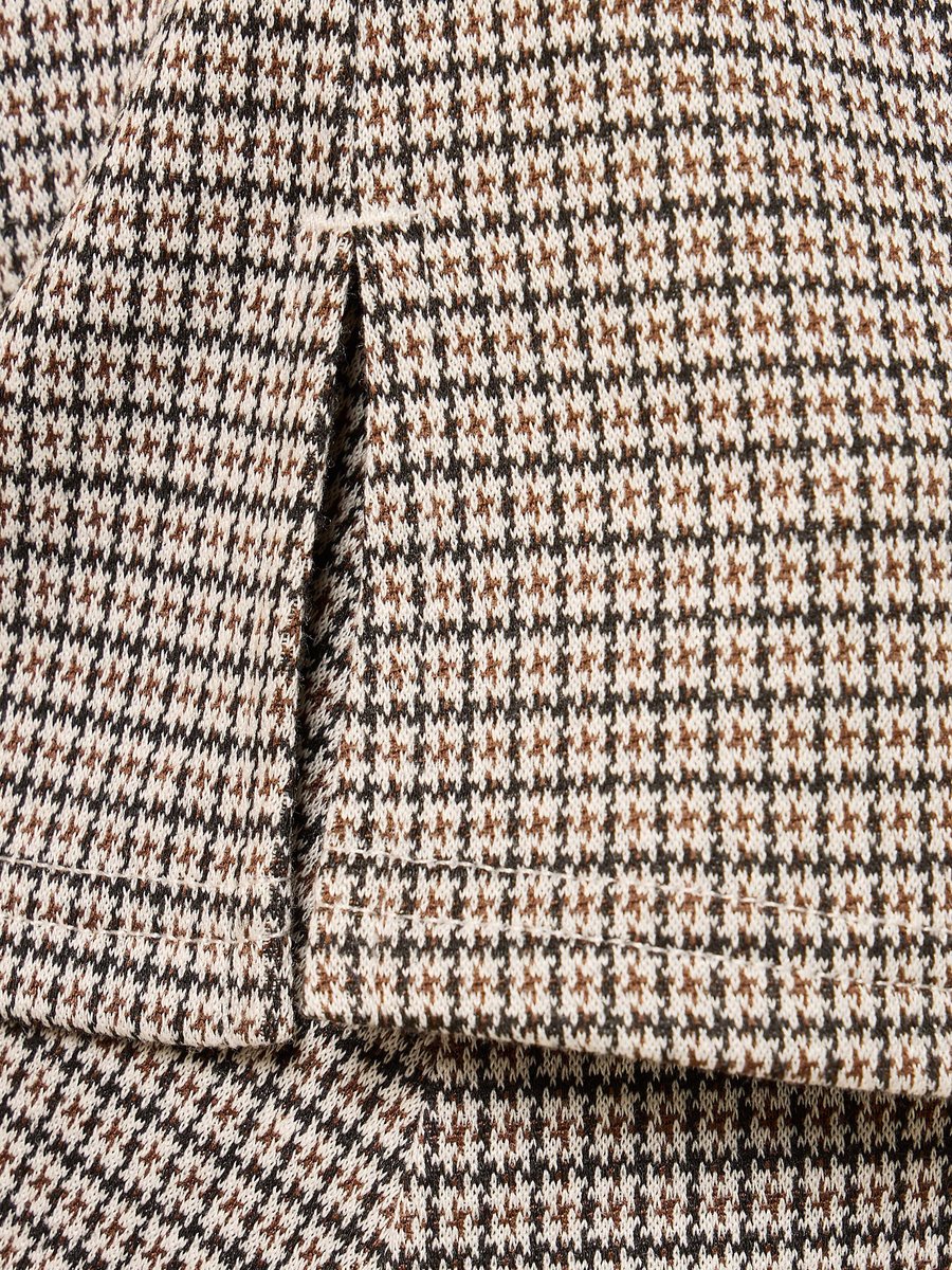 Houndstooth Turtleneck Top