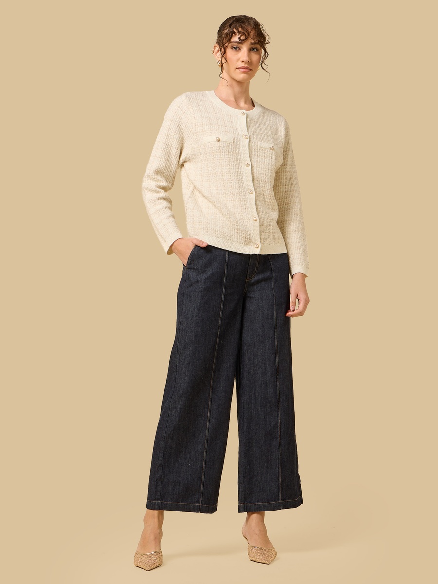 Waffle Knit Lurex Cardigan