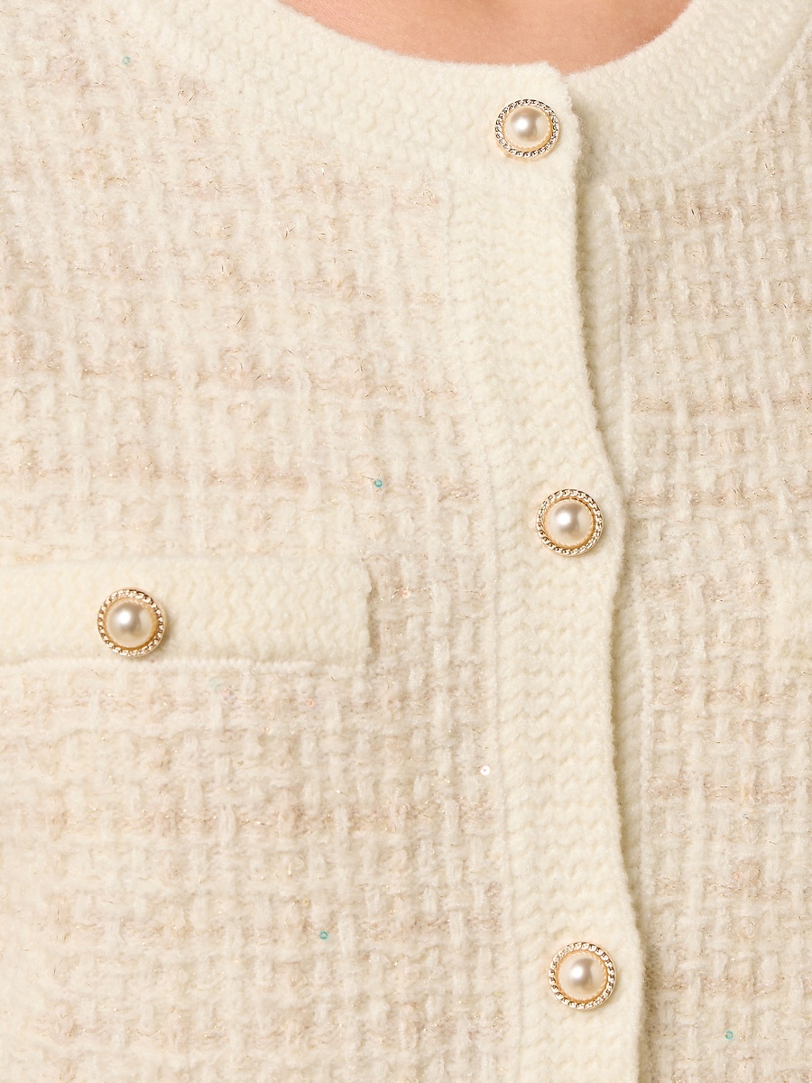 Waffle Knit Lurex Cardigan