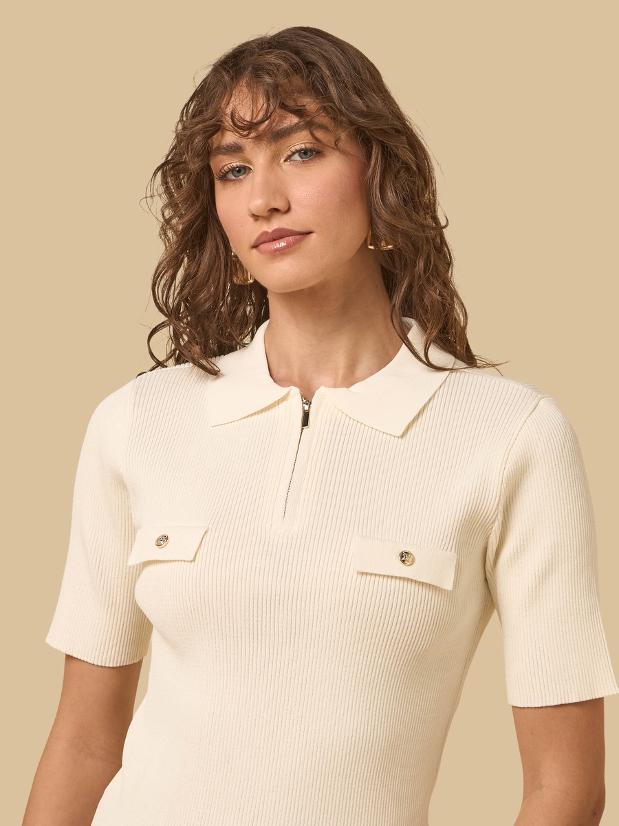 Ribbed Sweater with Tipping Detail