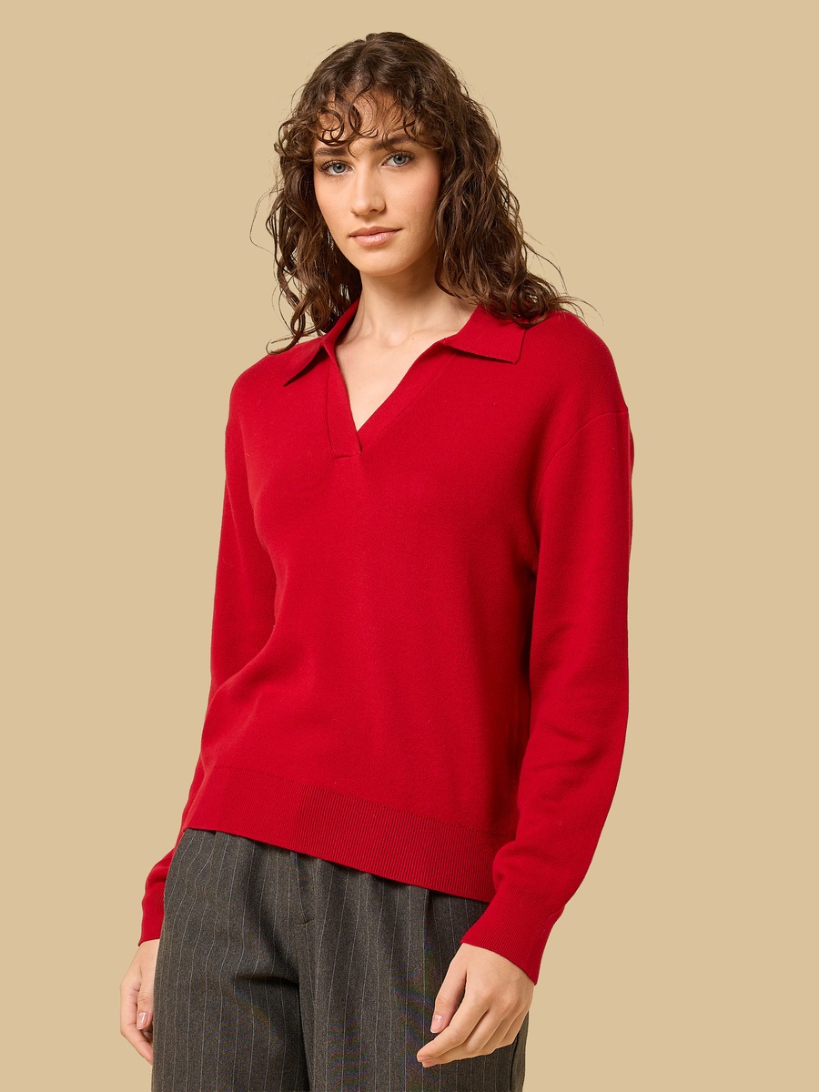 Textured Collared Sweater