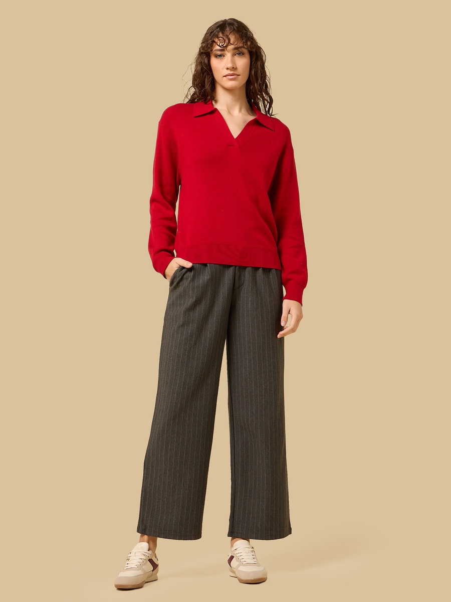 Textured Collared Sweater