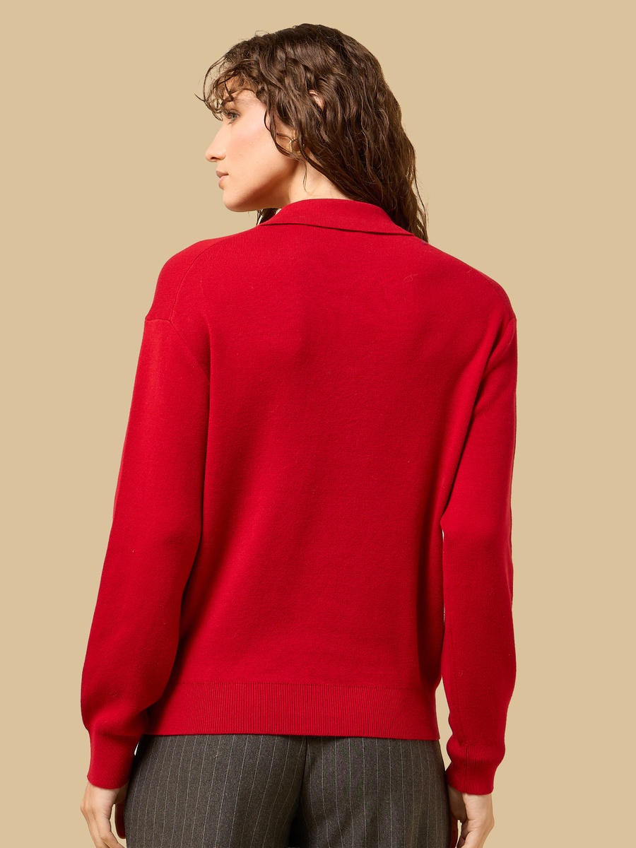 Textured Collared Sweater