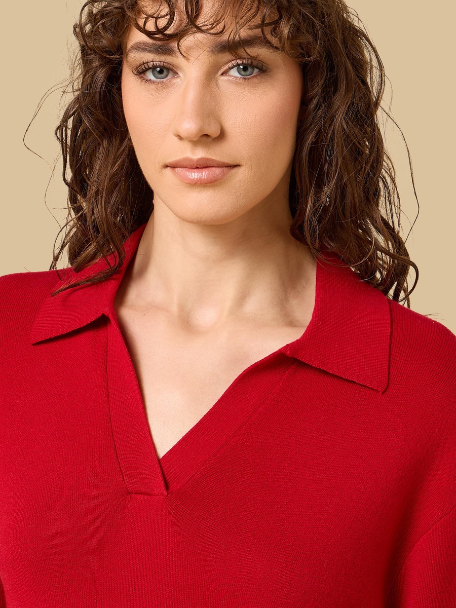 Textured Collared Sweater