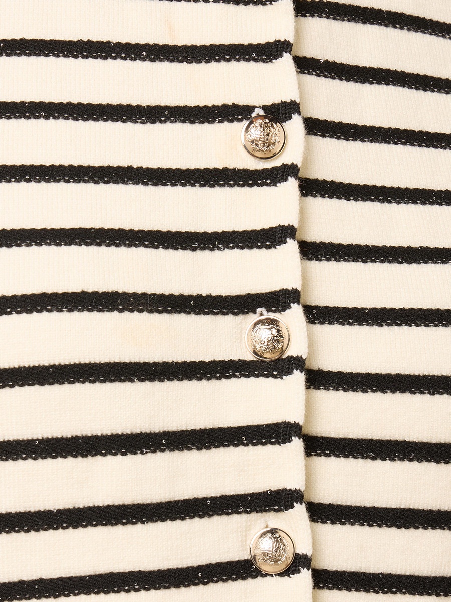 Striped Sleeveless Cardigan
