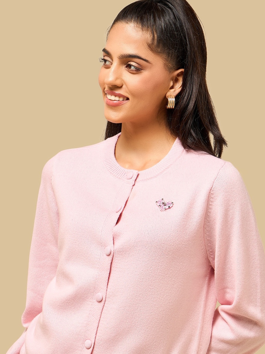 Heart Embellished Cardigan