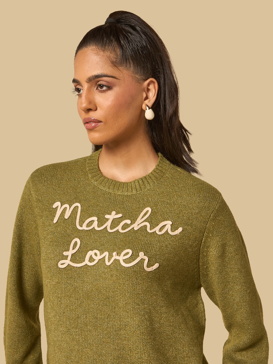 Matcha Embroidered Sweater