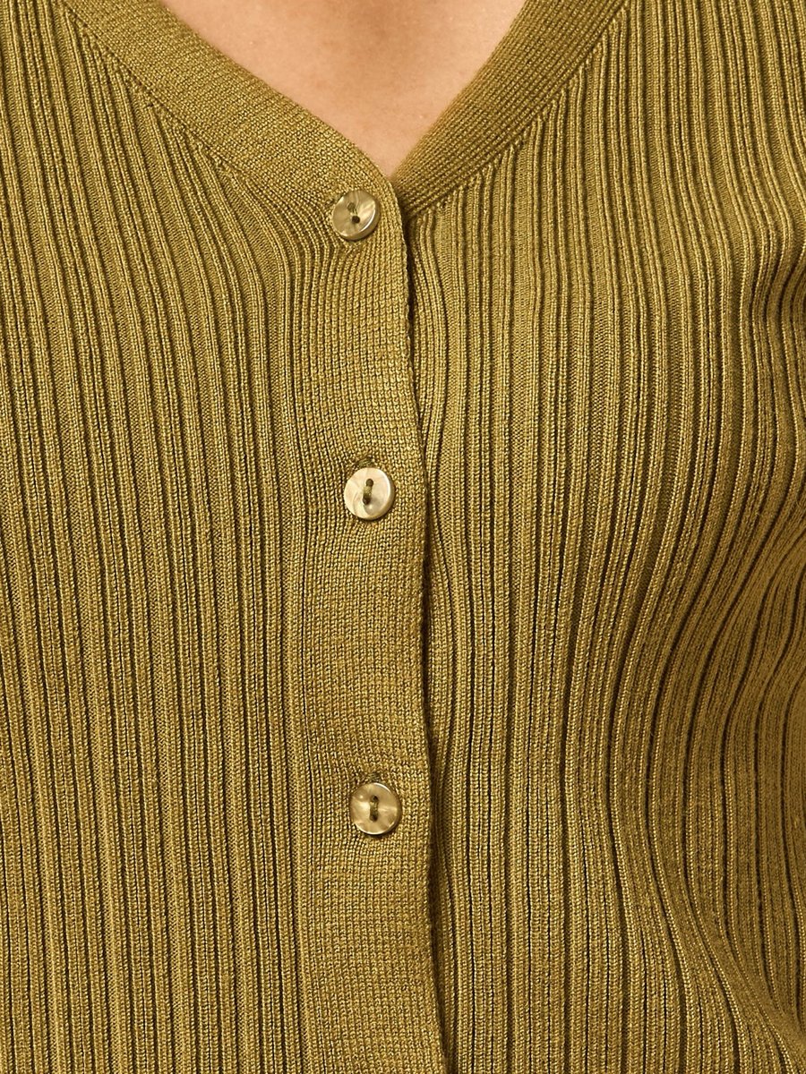 Textured Cardigan with V Neck
