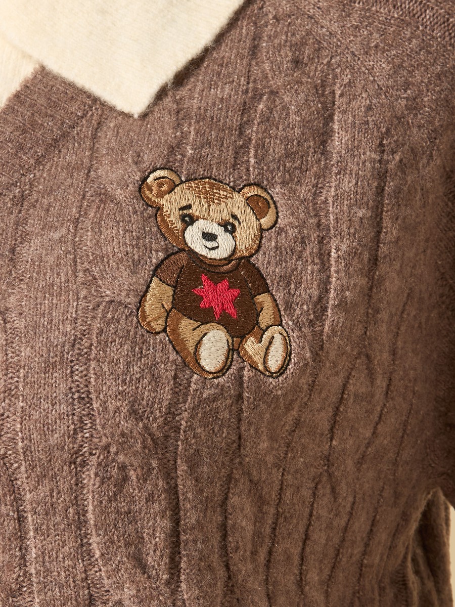 Bear Embroidered Sweater