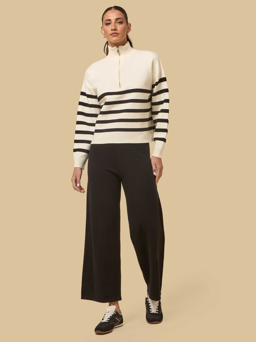 Striped Half Zip Sweater