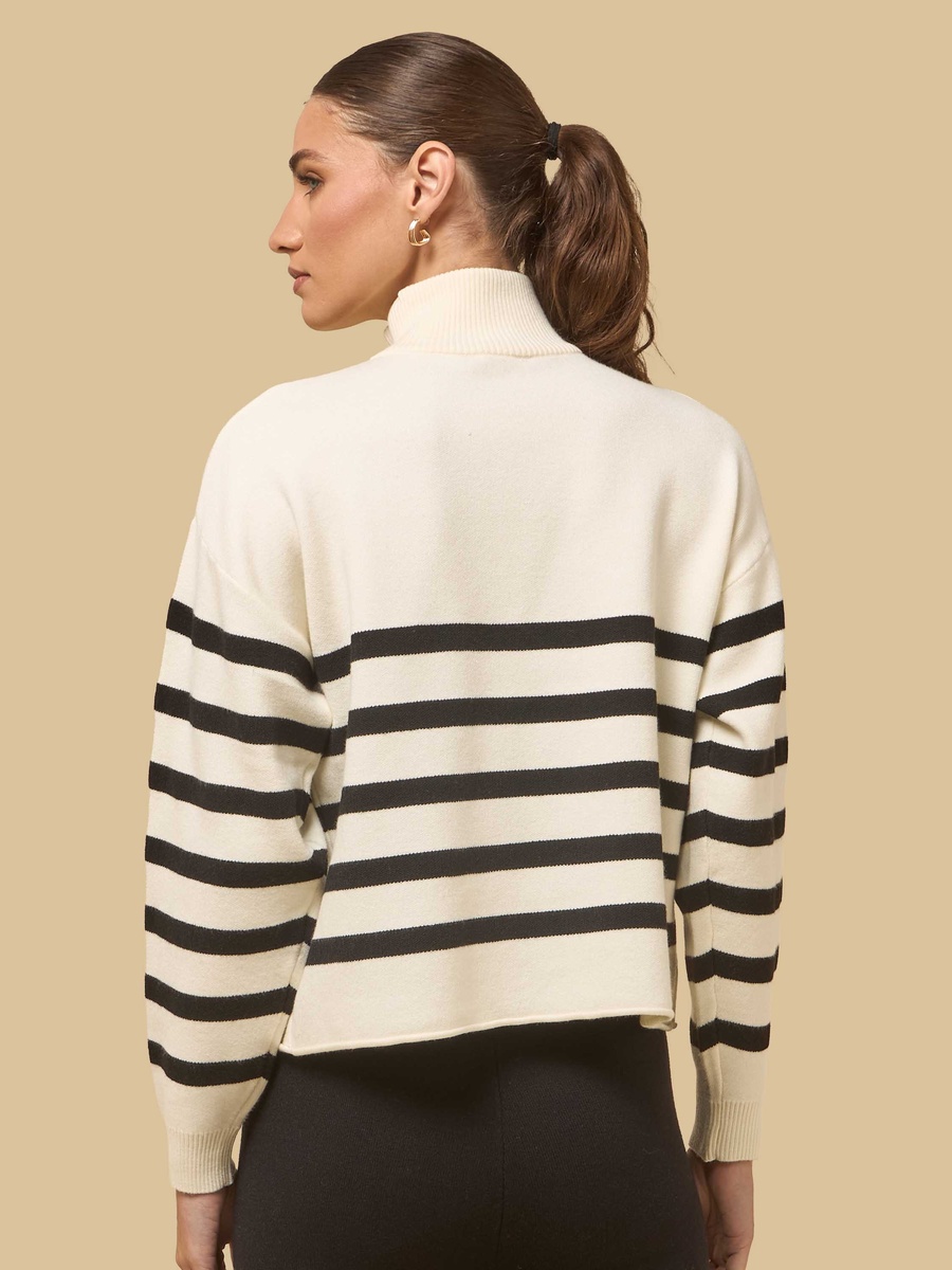 Striped Half Zip Sweater