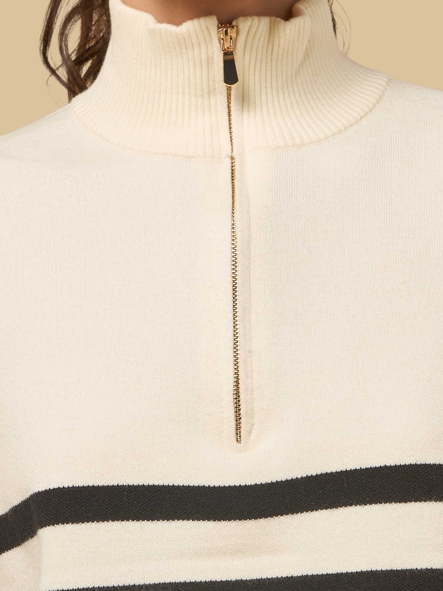 Striped Half Zip Sweater