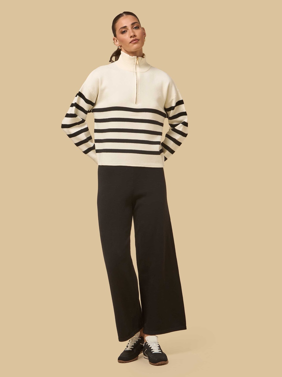 Striped Half Zip Sweater