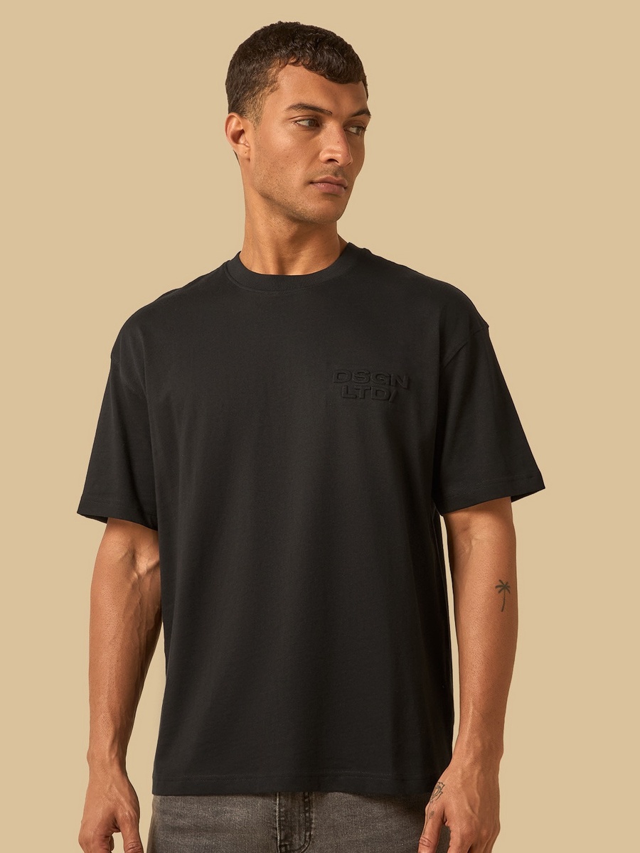 Embossed Print Oversized T-Shirt