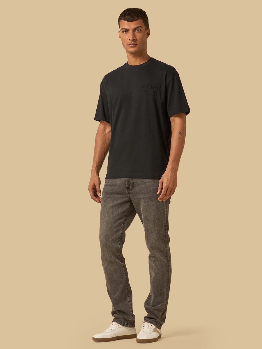 Embossed Print Oversized T-Shirt