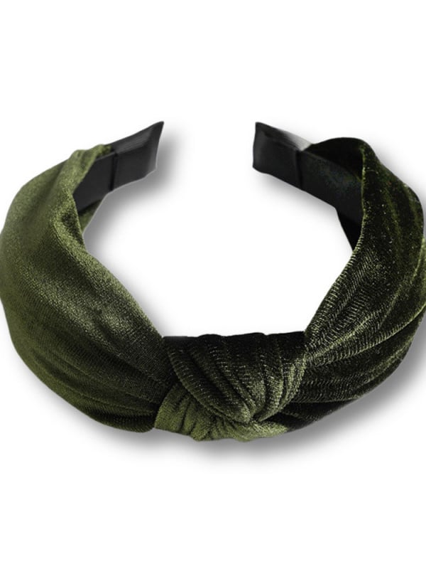 Dark Green Velvet Knot Headband