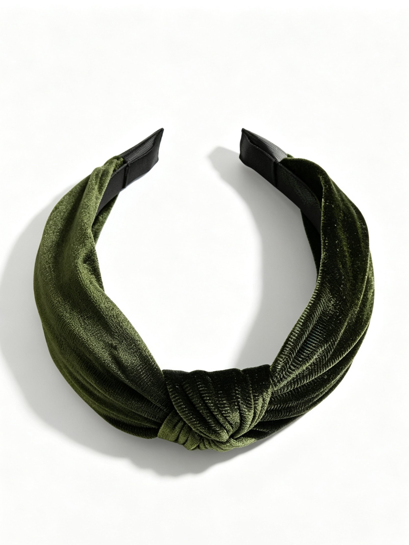 Dark Green Velvet Knot Headband