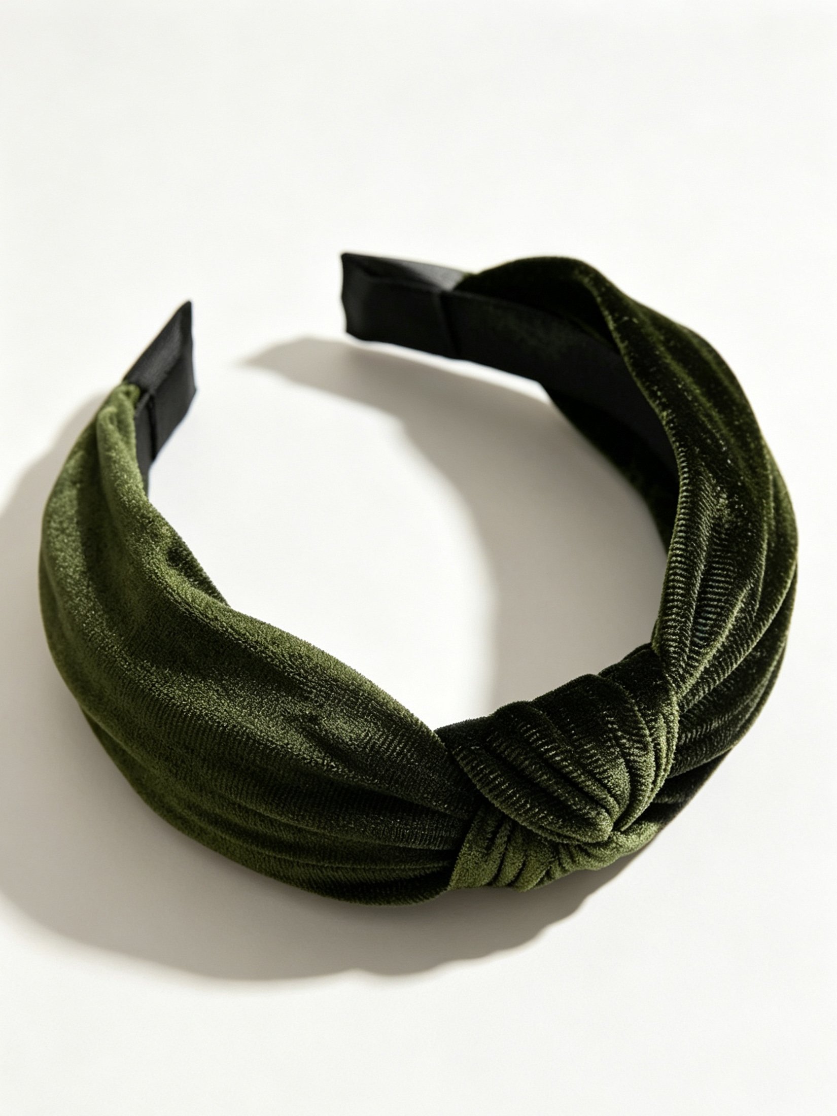 Dark Green Velvet Knot Headband