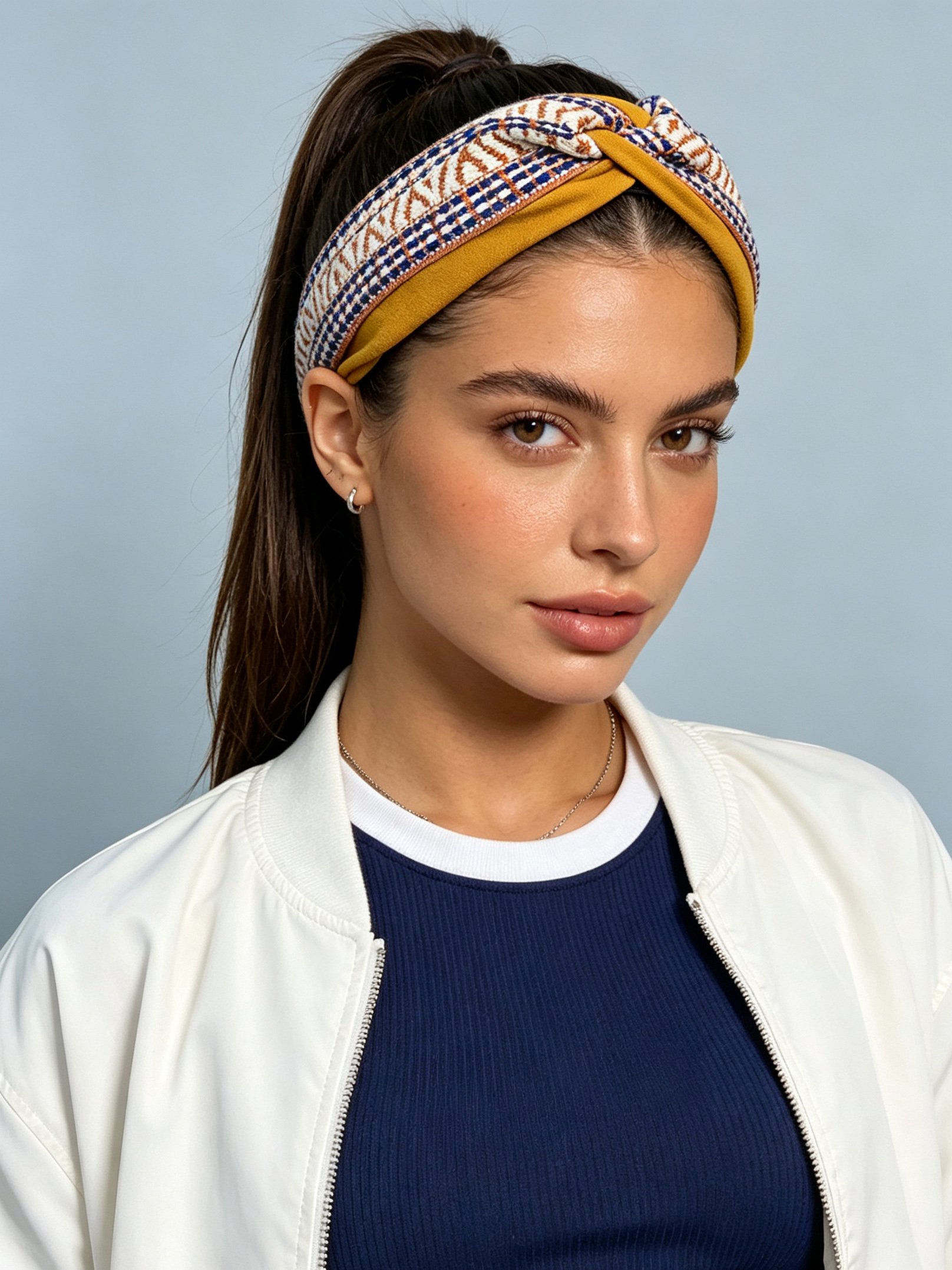 طوق شعر أصفر مطبوع